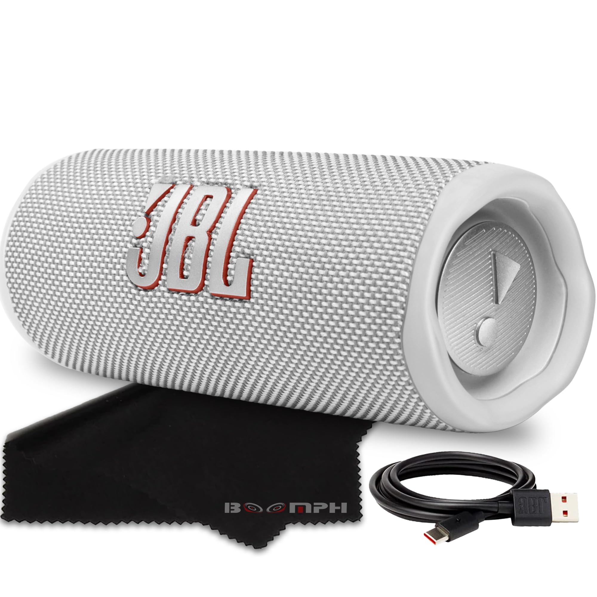 JBL Flip 6 Portable Bluetooth Wireless Speaker, IP67 Waterproof and Dustproof Built-in Battery - White - Boom h's Comprehensive Ultimate Performance