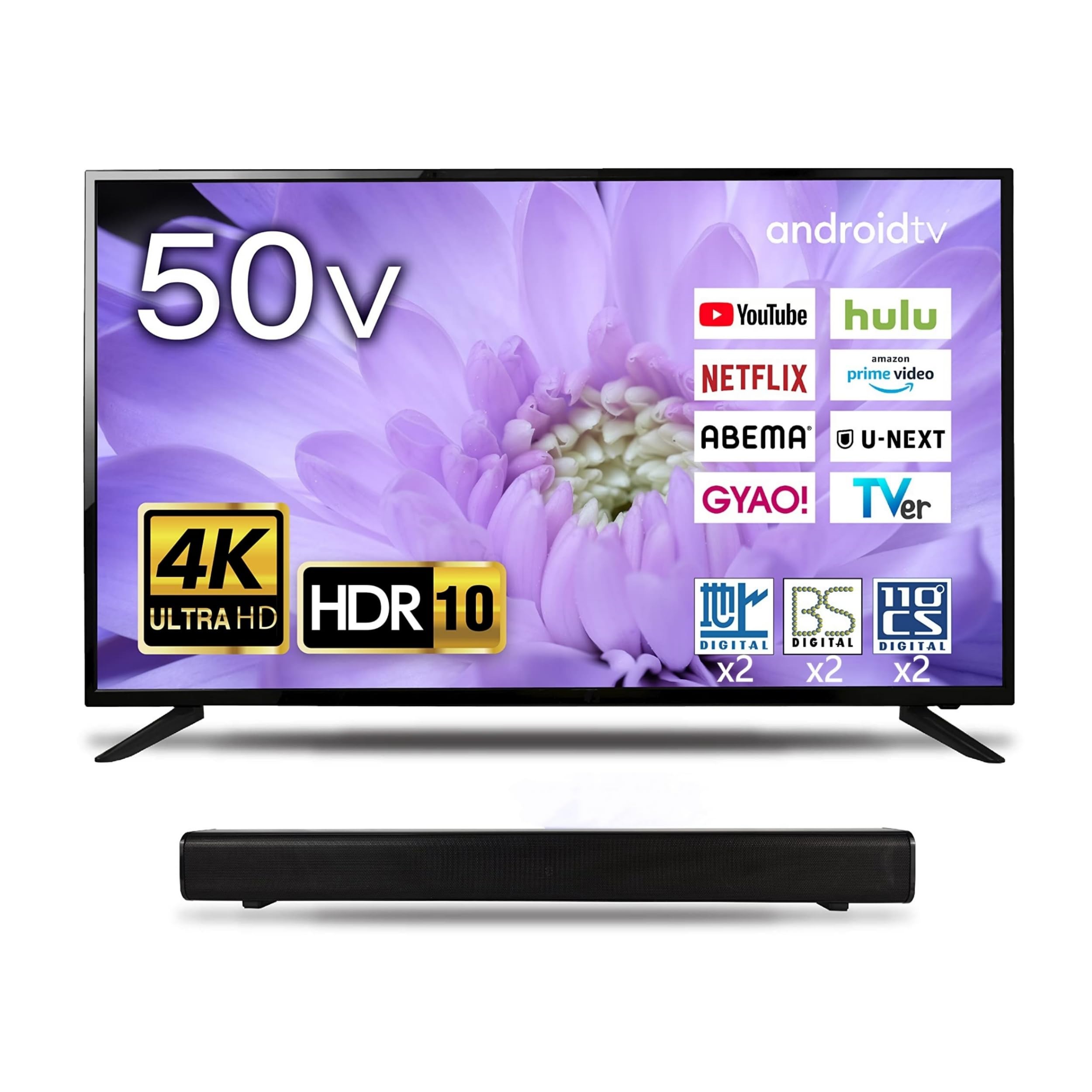 ５０Ｖ型　アンドロイドスマートテレビ Amazon.co.jp: ASTON 50V型 4K液晶テレビ Android TV搭載 サウンドバー