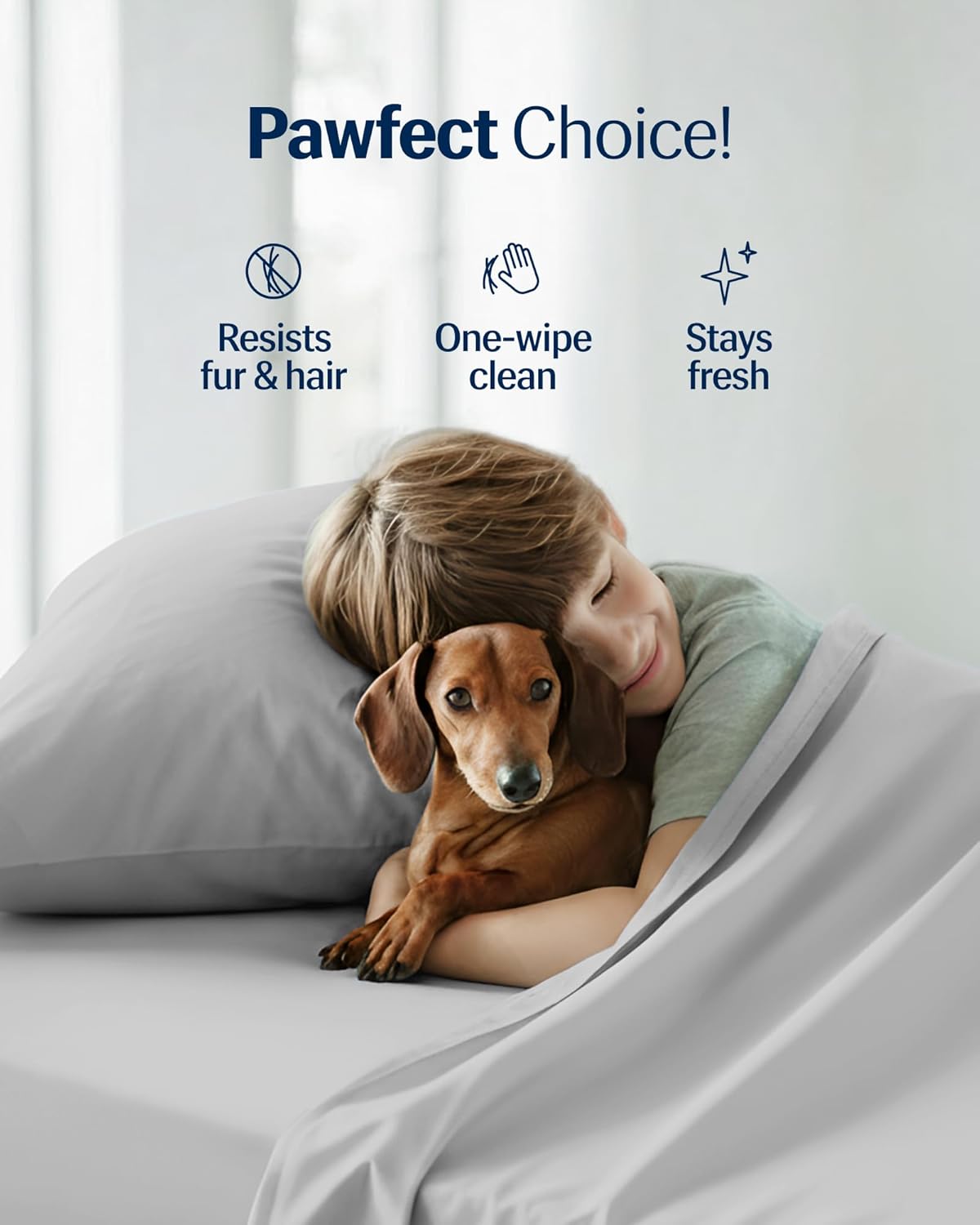 REST® Evercool®+ Cooling Sheet Set, Queen Size, Light Gray, Breathable Bed Sheets for Hot Sleeper and Night Sweats, with Pillowcases, with Ionic+ Self-Cleaning Silver Yarn for Sensitive Skin, 4PCS - Image 9