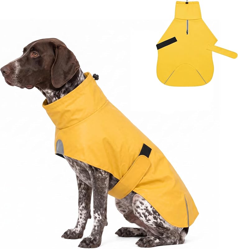 Capa de Chuva para Cães em PU Impermeável, Sem Aberturas para as Pernas SKIPGEAR Amarela XX-Grande