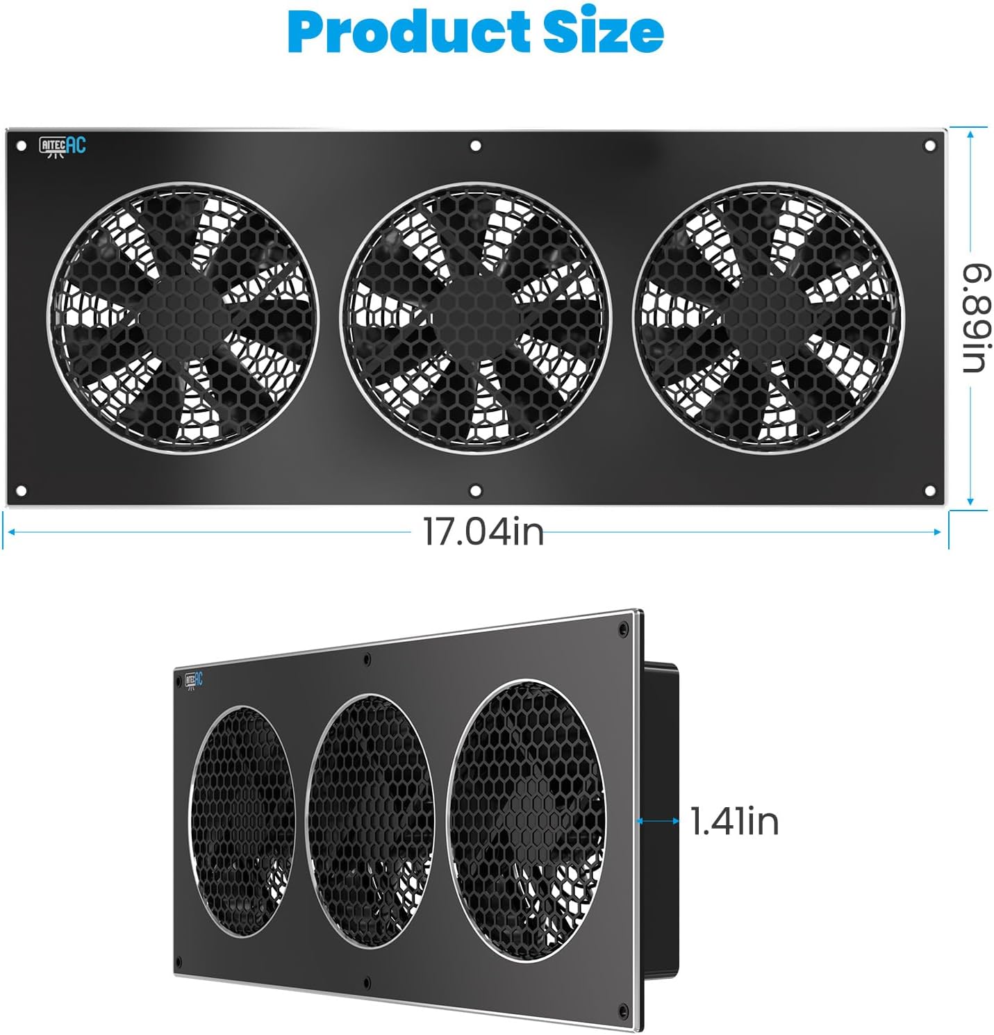 18 inch USB Quiet Cabinet Cooling Fan System with Speed Controller, High Performance Cooling Fan Compatible for Home Theater AV Cabinet Cooling