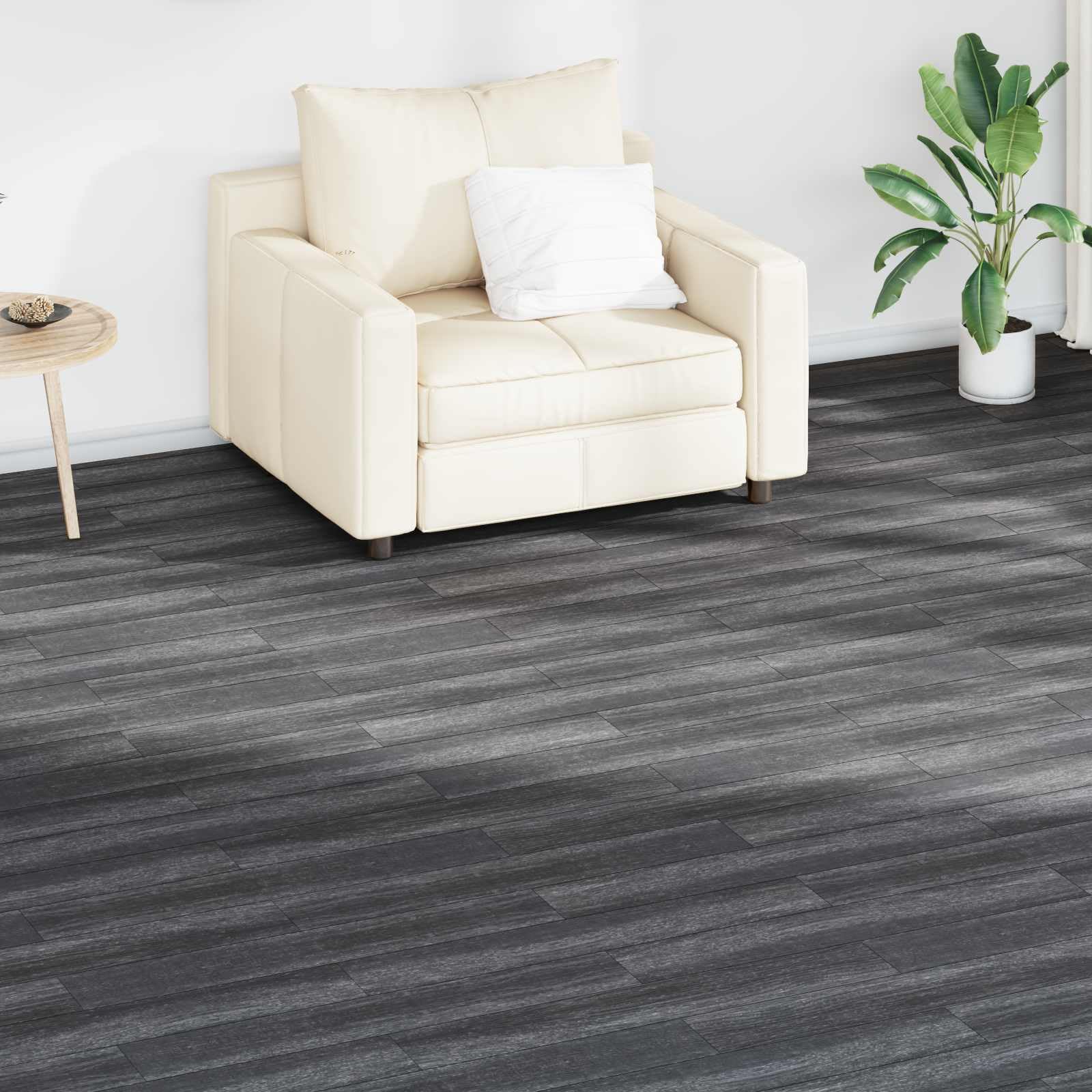 Tablones de suelo autoadhesivos para un salón moderno: lamas de PVC que transforman tu dormitorio