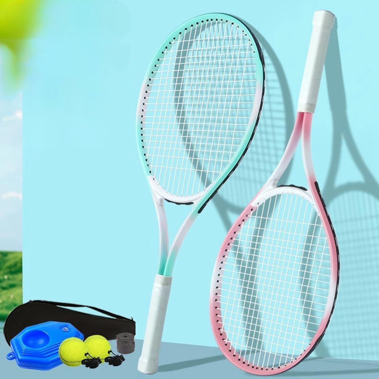perfeclan Raqueta de Tenis de Agarre cómodo, Profesional, práctica, portátil, Ligera, con encordado previo.