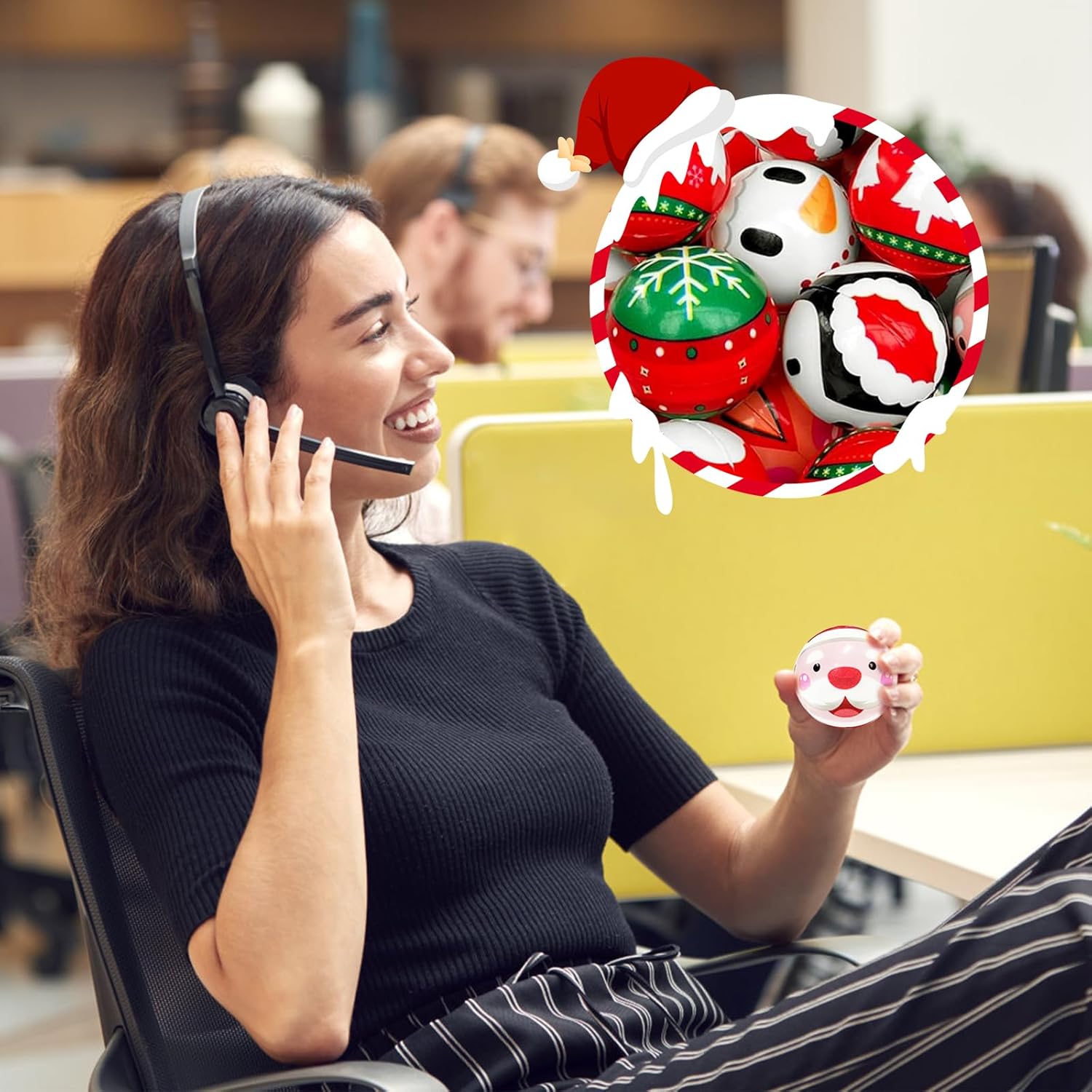 40 Pcs Christmas Stress Balls Toys Bulk,Foam Christmas Squeeze Ball,Santa Claus Snowman Elk Stress Relief Toys for Party Favors,Goodie Bag Fillers,Stocking Stuffer Gifts(8 Styles)