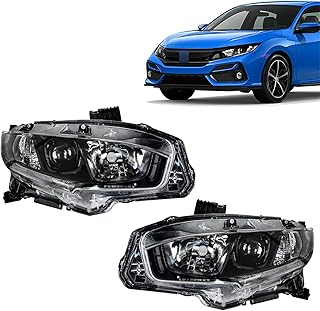 GXYWADY Headlights Replacement for 2016-2021 CIVIC Black ...