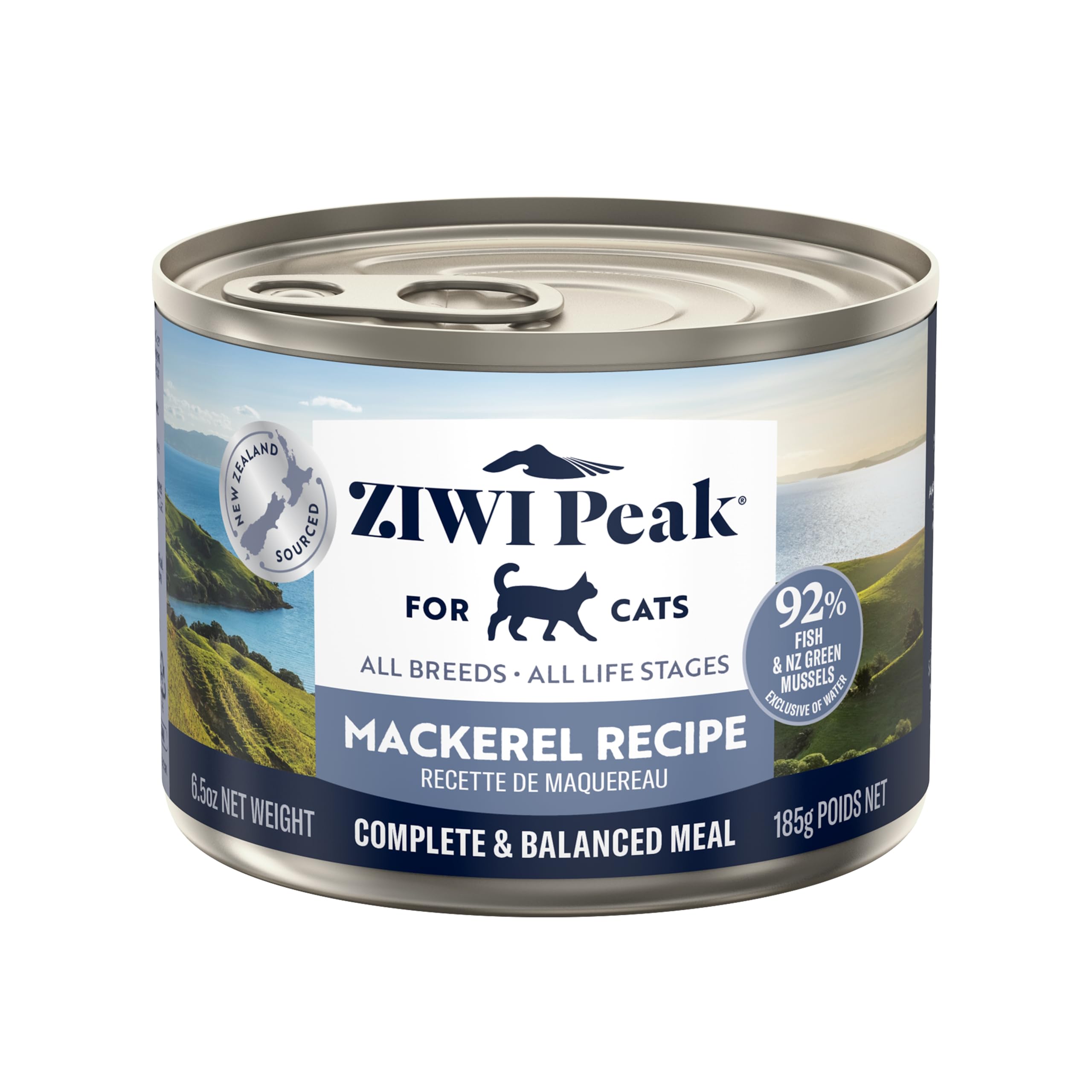 ZIWI Peak Wet Cat Food – All Natural, High Protein, Grain Free, Limited Ingredient, with Superfoods (Mackerel, Case of 12, 6.5oz Cans)
