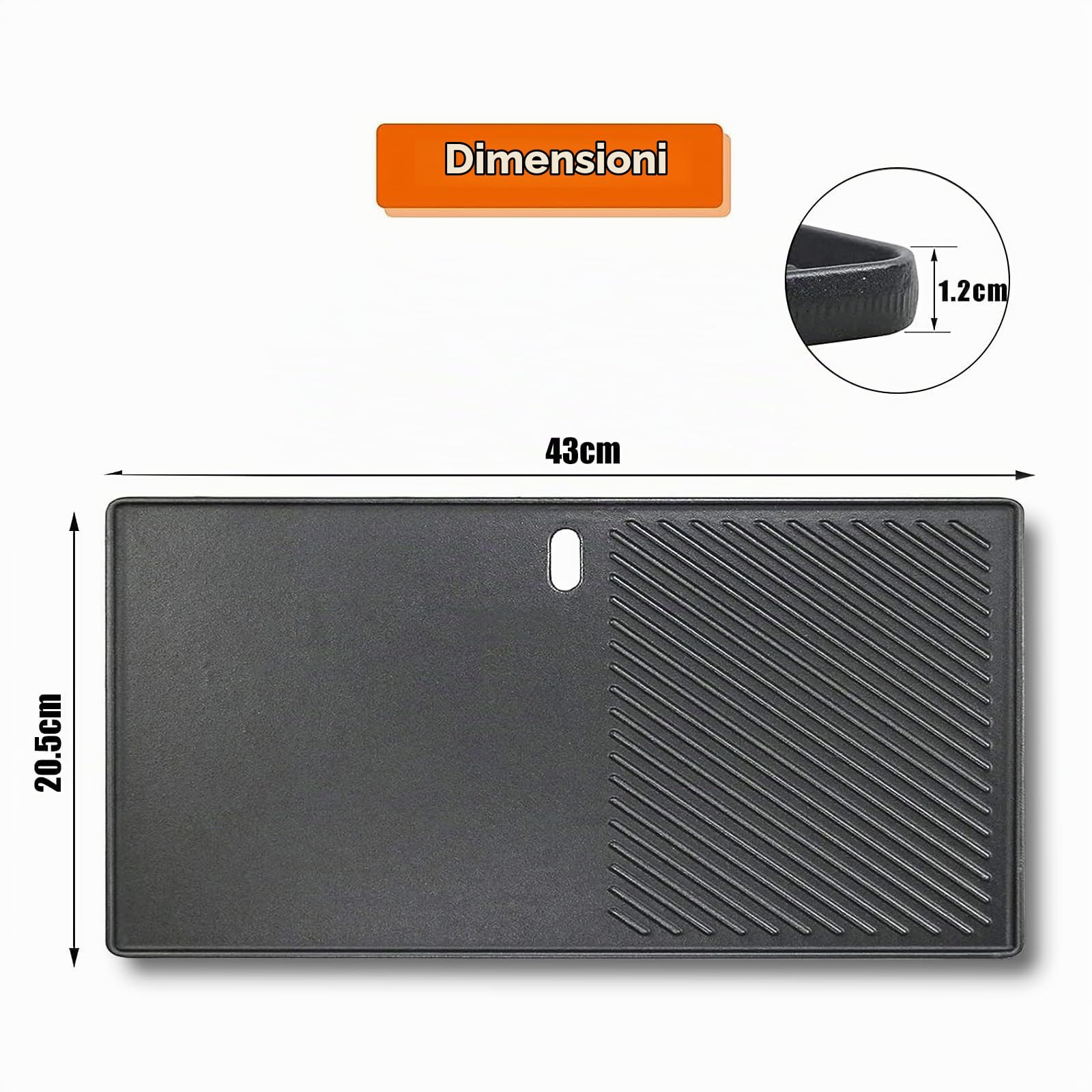 GFTIME 20,5 x 43cm Piastra grill in ghisa 7883 per barbecue a gas Enders Boston, parti di ricambio per piastra barbecue a gas per la maggior parte dei modelli di grill, 1 confezione 66123