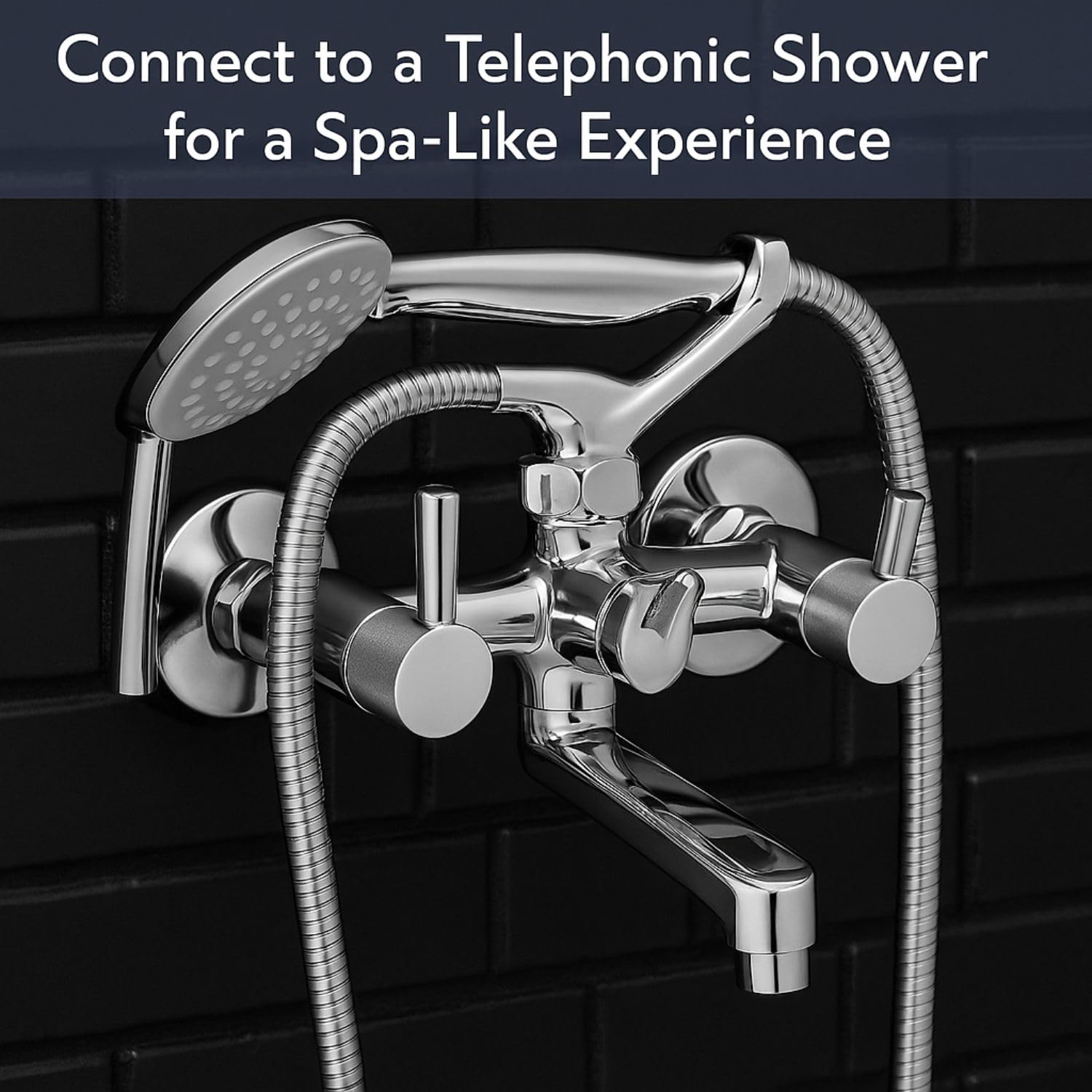 Prem's Bathroom Wall Mixer Telephonic Shower Holder Connector (Crutch) | 100% Brass | Chrome Finish | Standard Size | Durable, Rust-Resistant, Easy Install 4