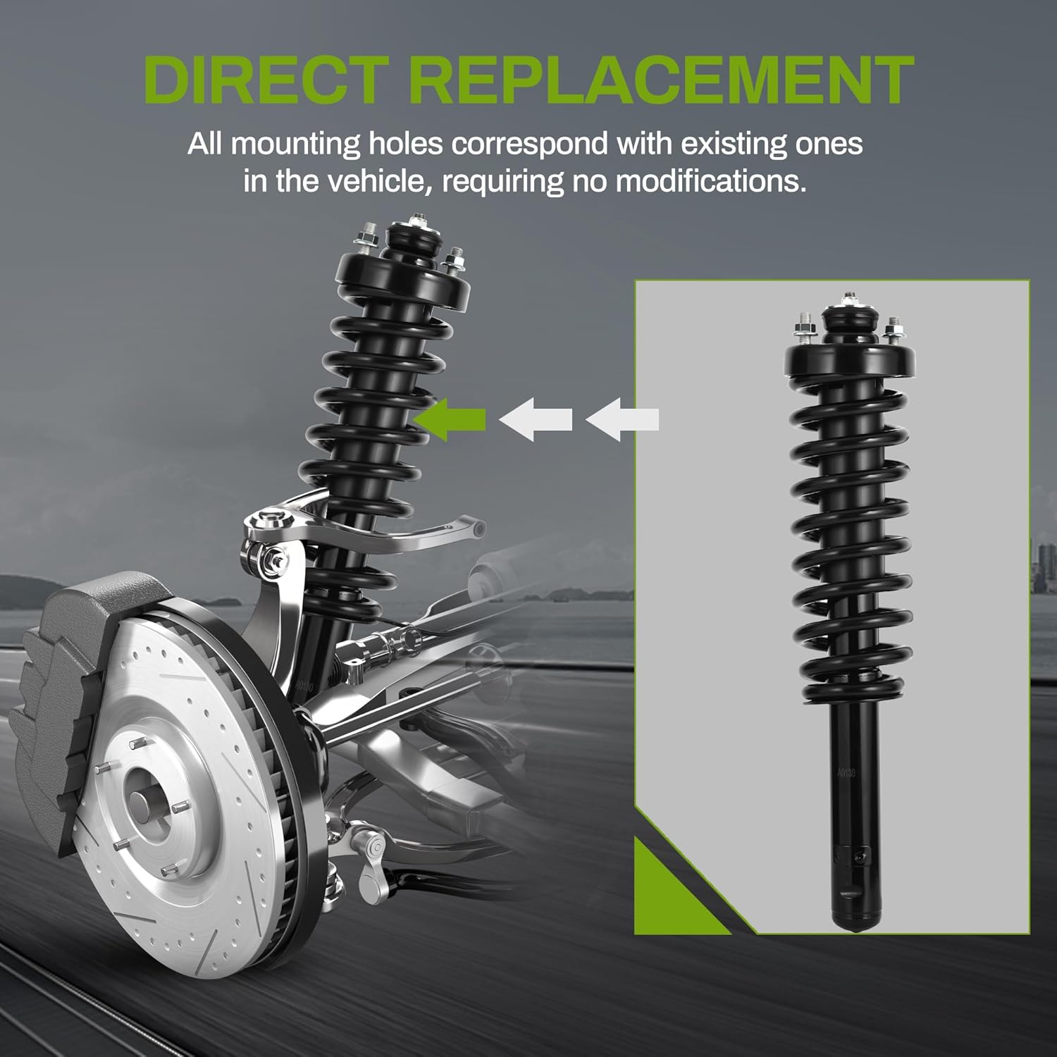 AUTOSAVER88 Front Complete Struts Shocks and Coil Spring Assembly Compatible with 1997-2001 CR-V CRV