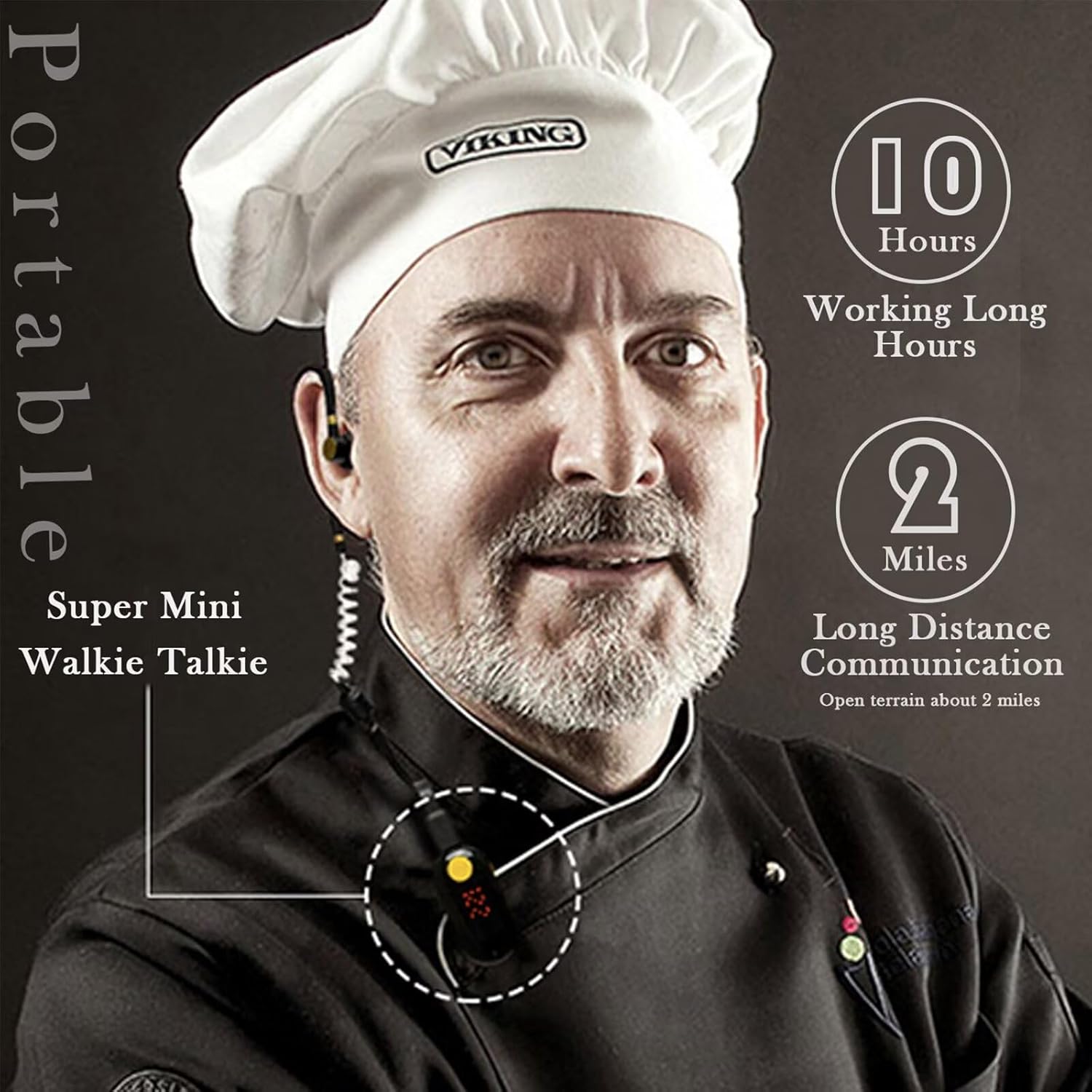 T-M9 Super Mini Walkie Talkies with Earpieces Small Portable FM Transceiver Mini Two Way Radios for Security, Restaurant, Workplace,Out Door Sport,Supermarket,Hospital,Tourism Black 2-Pack