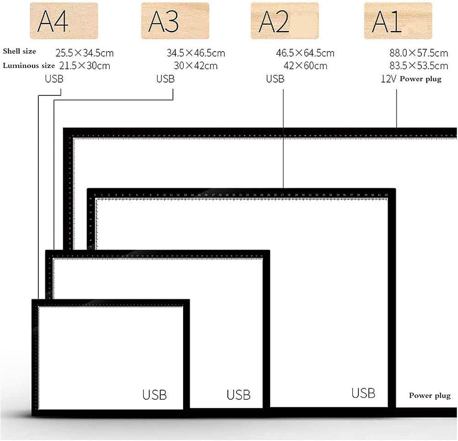 Artists Light Boxes,LED Drawing Light Box Board, Dimmable Brightness Artcraft Light Pad,for Artists Drawing 5D DIY Diamond Painting Sketching Animation Designing,A4