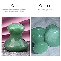 Vista 4 de ideayard Mushroom Gua Sha, 2 piezas, herramienta facial de masaje de ojos de jade, suave y lindo raspado en forma de hongo para mujeres, SPA Lift