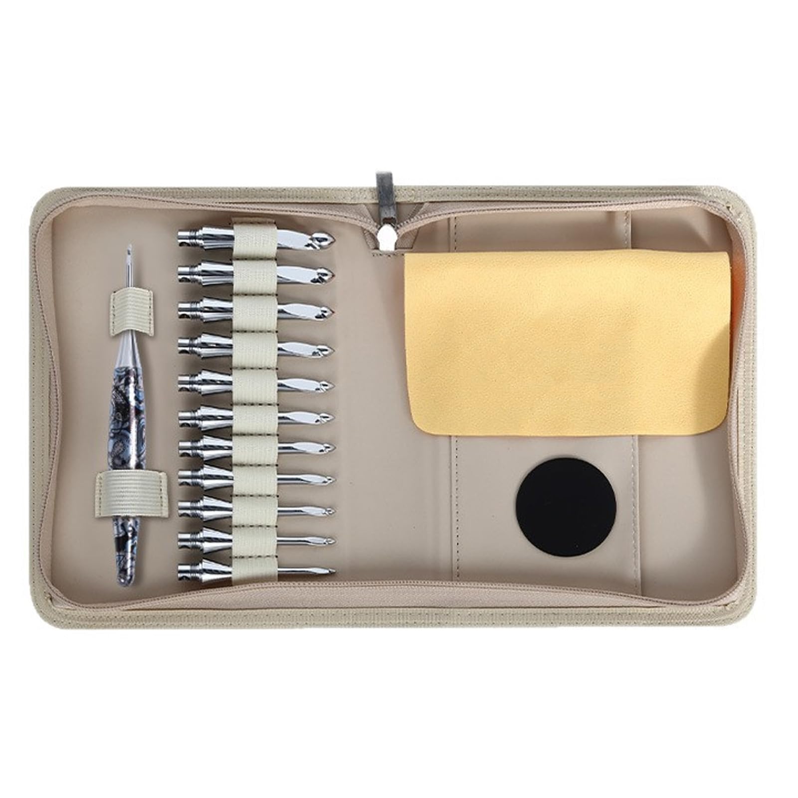 SHYYOULQE Tunezyjski szydełko z 11 wymiennymi końcówkami, 3,5-10 mm, ergonomiczny szydełko do robienia na drutach, sweter, szalik, koc, szydełko, zestaw z etui