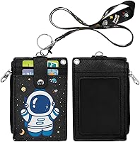 Vista 9 de HASFINE Portatarjetas de identificación con bonito diseño de personaje de ángel, cartera de piel sintética para tarjetas de identificación, 5