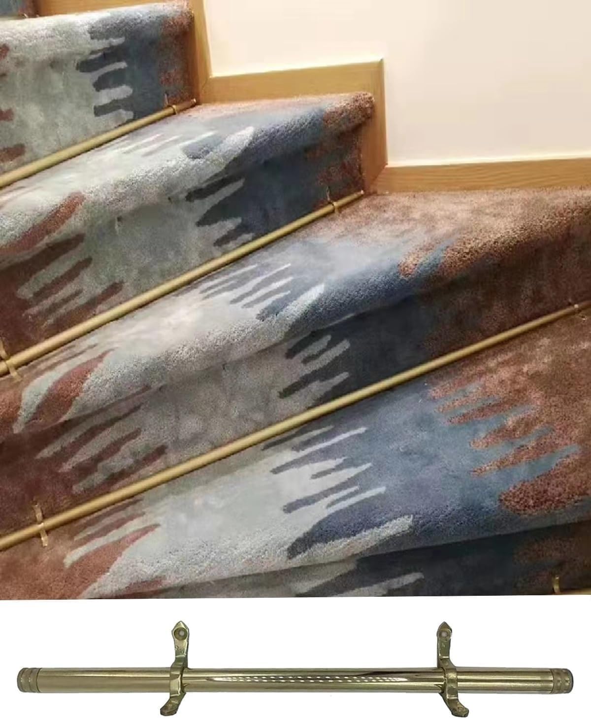 CGCSYZ Stair Carpet Fixing Bar, Round Metal Bar For Carpet Runners, Easy To Install, Stair Carpet Sliding Bar (1 Pcs 85cm/33.5in/2.8ft)