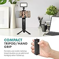 Vista 7 de Movo iVlog8 - Kit de vlogging para iPhone/Smartphone con sistema inalámbrico VHF integrado, luz de video LED, soporte de trípode, equipo de vlog