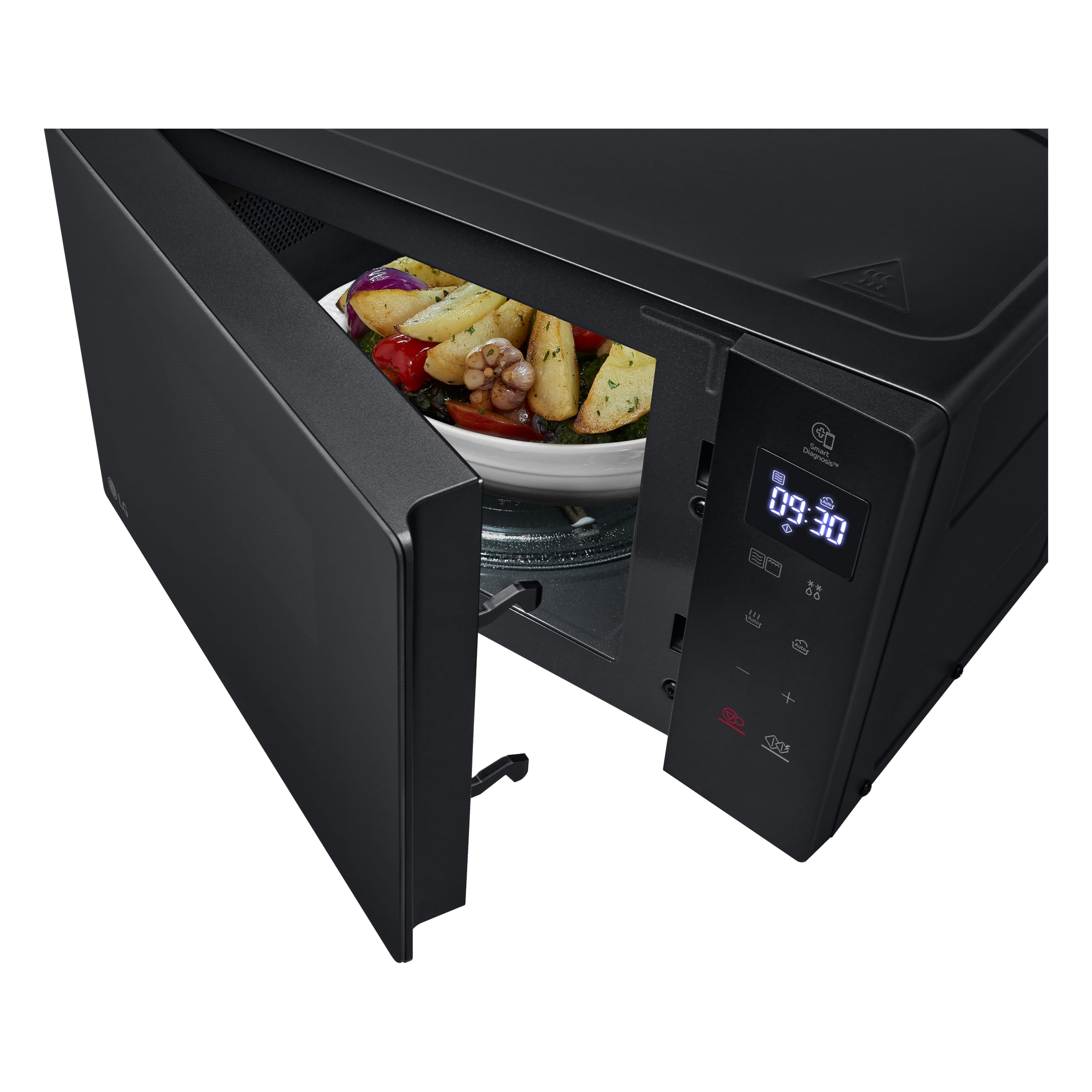 LG MH6032GAS Forno Microonde 20 Litri con Grill al Quarzo, 700 W, Programmi Automatici, Scongelamento Rapido Defrost, Funzioni Timer e Orologio Smart Diagnosis, Scaldavivande, Nero