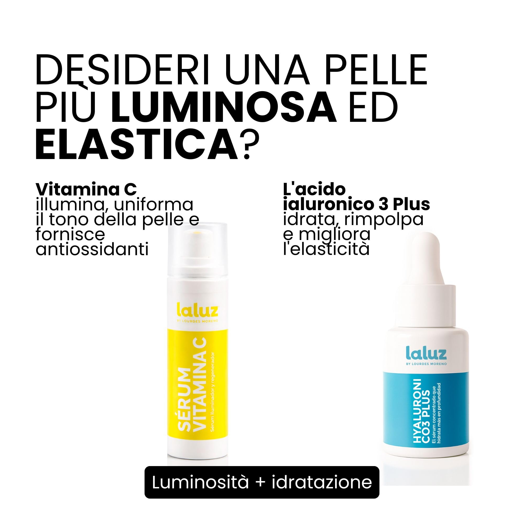 LaLuz by Lourdes Moreno I Siero viso Vitamina C Antiossidante e Rassodante I Siero Viso Illuminante Antirughe e Antimacchia I Skin care serum Adatto a Tutti i Tipi di Pelle, Anche Sensibili | 30 ml