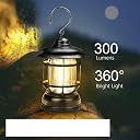 TrekEaze Camping Lantern Rechargeable Portable Battery Operated Retro Camping Lamp Waterproof Hanging Lamp for Outdoor Hiking Garden Camping and Emergency (Black) gallery image