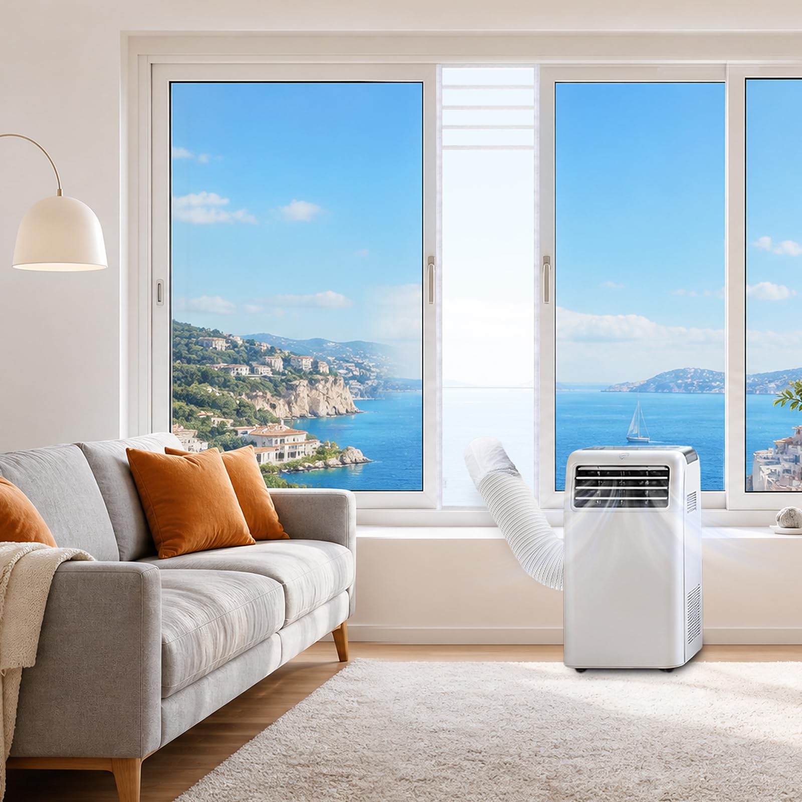 HOOMEE Guarnizione Universale per Finestre Scorrevoli Orizzontali e Verticali per Installazione Condizionatore Portatile – Regolabile da 35x102 Fino a Max 35x152 cm – Facile da Installare