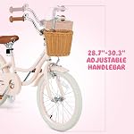 Olakids Les enfants font du vélo, 12 14 16 18 20 Inch Petits enfants vélo avec roues d'entraînement Rattan Panier de sécurité Bell réglable Siège et guidon pour les filles garçons