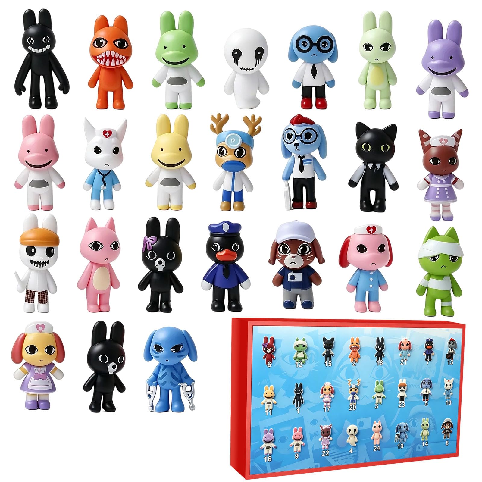 24PCS Animal Hospital Action Figures Set, Kids' Play Action Figures Set