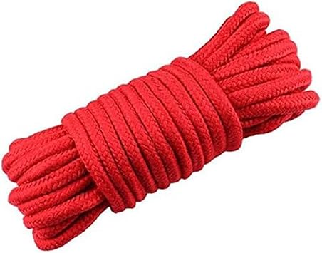 Soft Cotton Rope - Ecofriendly & Durable - Easy to DIY for Daily Using - Natural Cotton Rope Thick Suitable for, Camping, Hanging Clothes & Home Decorative, 32 Feet 10m, Red