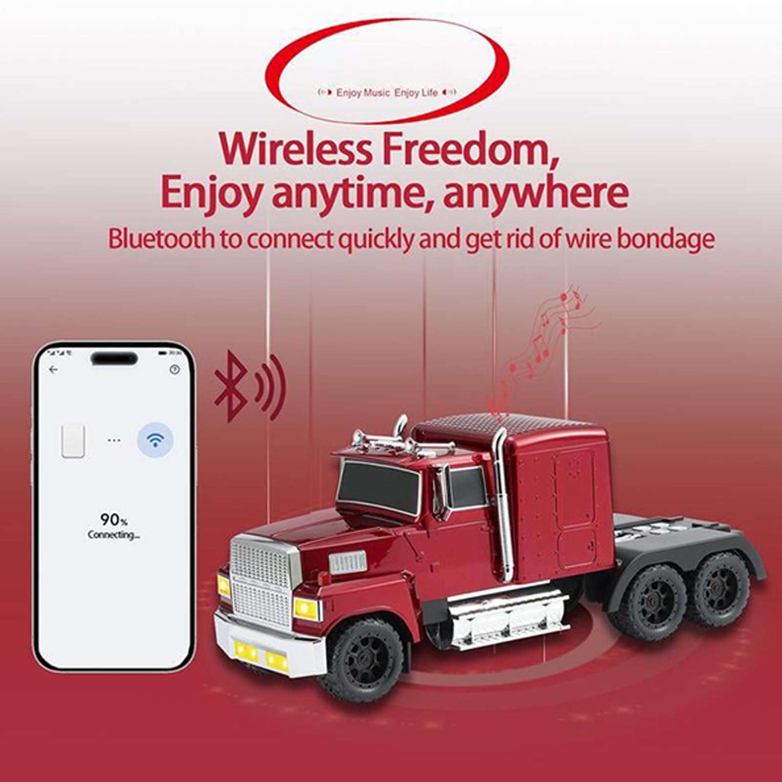 Altoparlanti da Tavolo Cassa a Forma di Camion con Microfono Integrato e | Altoparlante Senza Fili da Viaggio con LED e Radio FM Per Appassionati di Auto, Feste e Viaggio