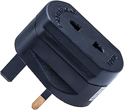 Toothbrush Adaptor Plug UK Charger Adapter Shaver Socket 2 Pin to 3 Pin Electric Converter for Razor Plugs Bathroom Two to Three Prong Charging Tooth Brush Plugs Adapters Electrical Shaving (Black)