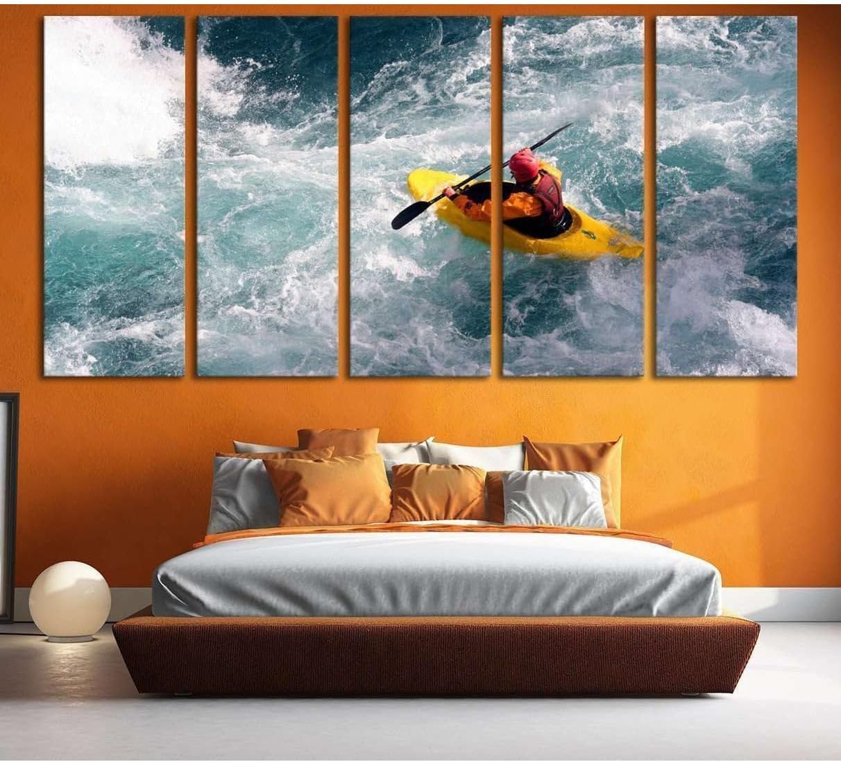 ZELLART Water Sports №658 Ready to Hang Canvas Print 5 Panel / 59"x30" | 150x75 cm