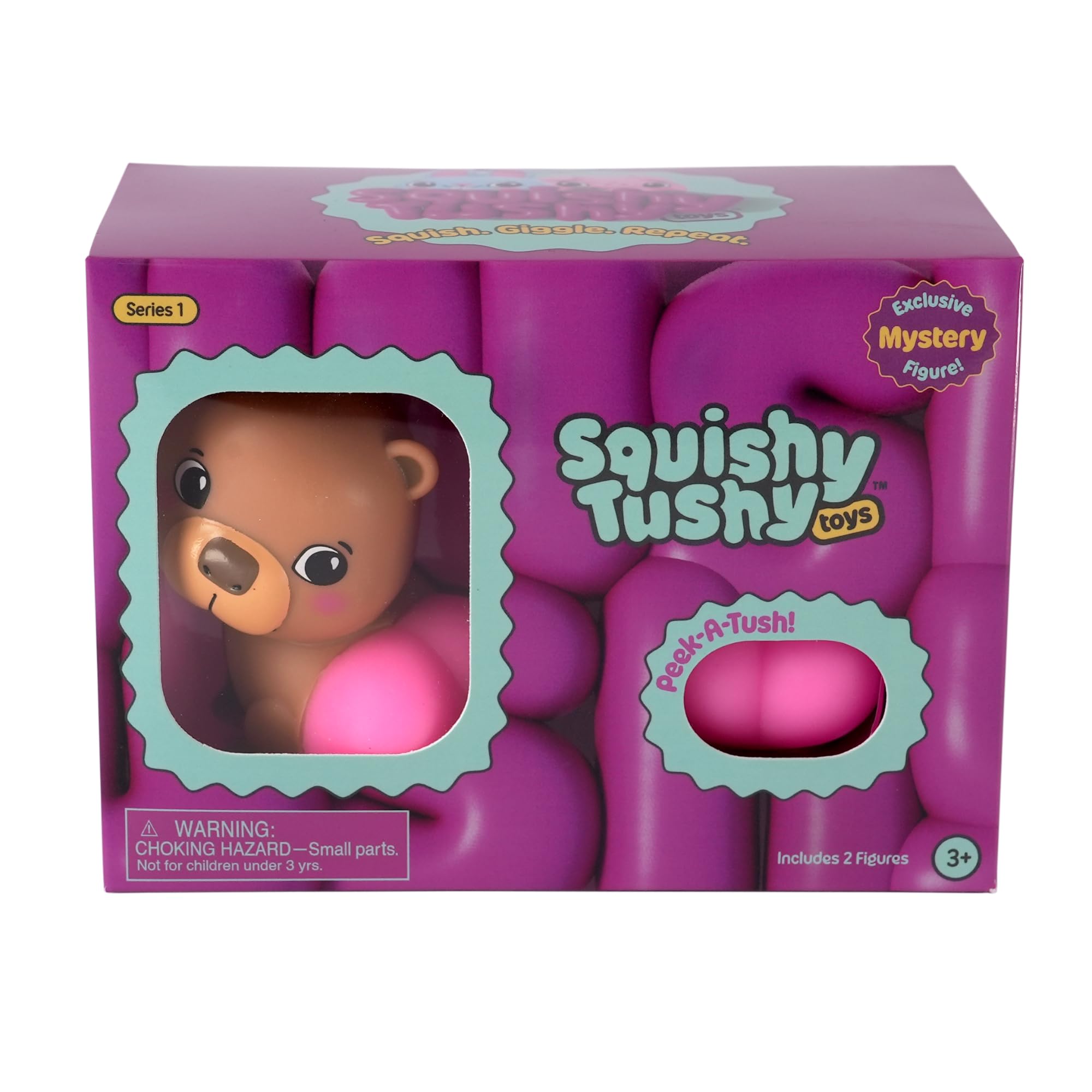 Squishy Tushy Toys - Series 1 (Double Pack) - 3 Inch Collectible Animal Figures with Squishy Tushes! 10 Characters to Collect | For Kids Ages 3+