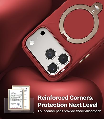 Miniatura 8 de TORRAS Q3 Silicona para iPhone 17 Pro Max Funda con Soporte, Compatible con MagSafe, Silicona Líquida Suave Agarre Cómodo, Soporte Magnético