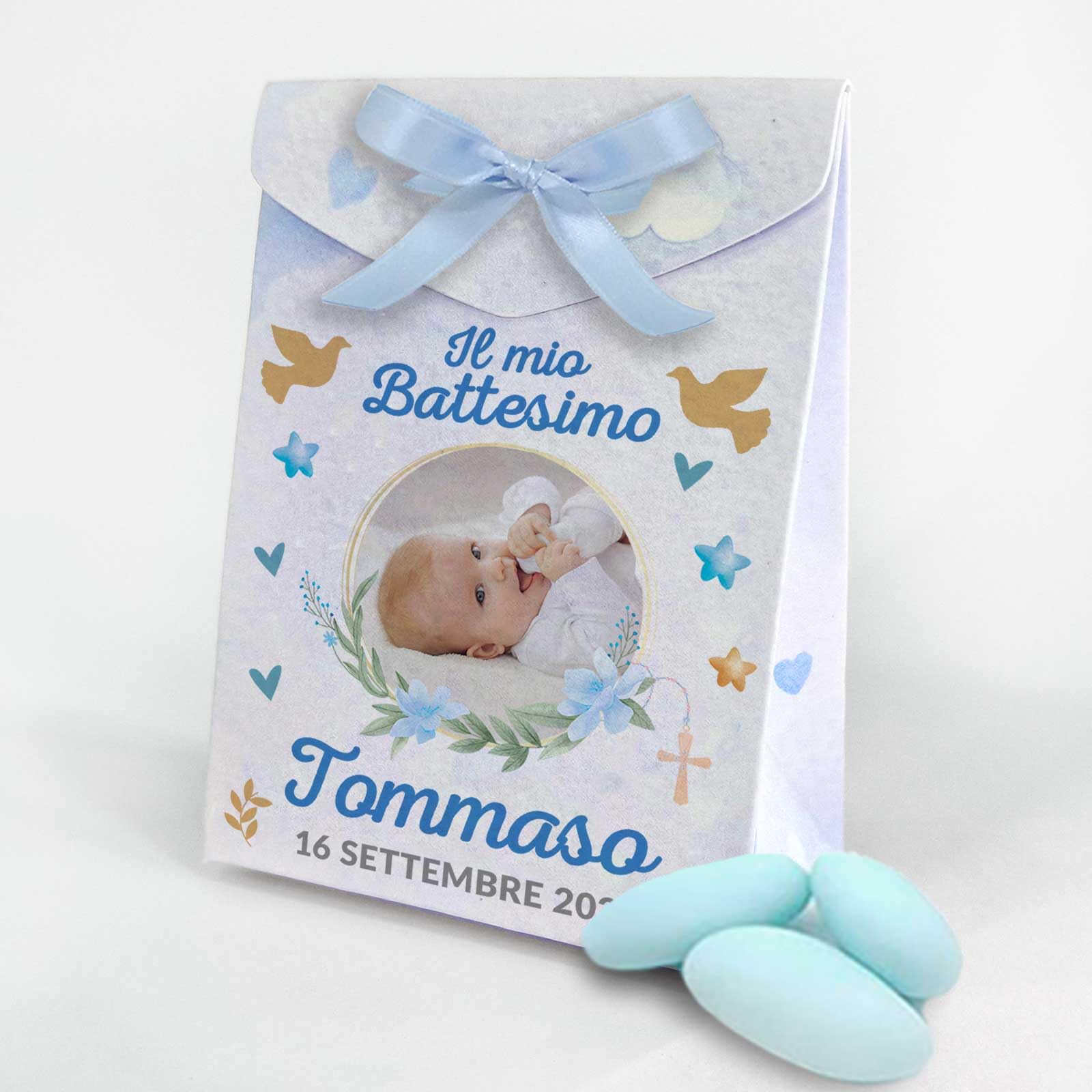 Scatoline Portaconfetti Personalizzate - Bomboniere Per Battesimo E Nascita, Con Orsetto - Foto 2