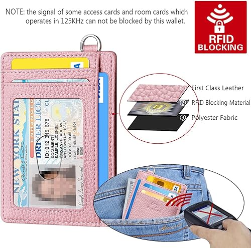 Miniatura 5 de FurArt - Cartera minimalista delgada con bolsillo frontal, bloqueo de identificación de radiofrecuencia (RFID), tarjetero, para hombres y mujeres