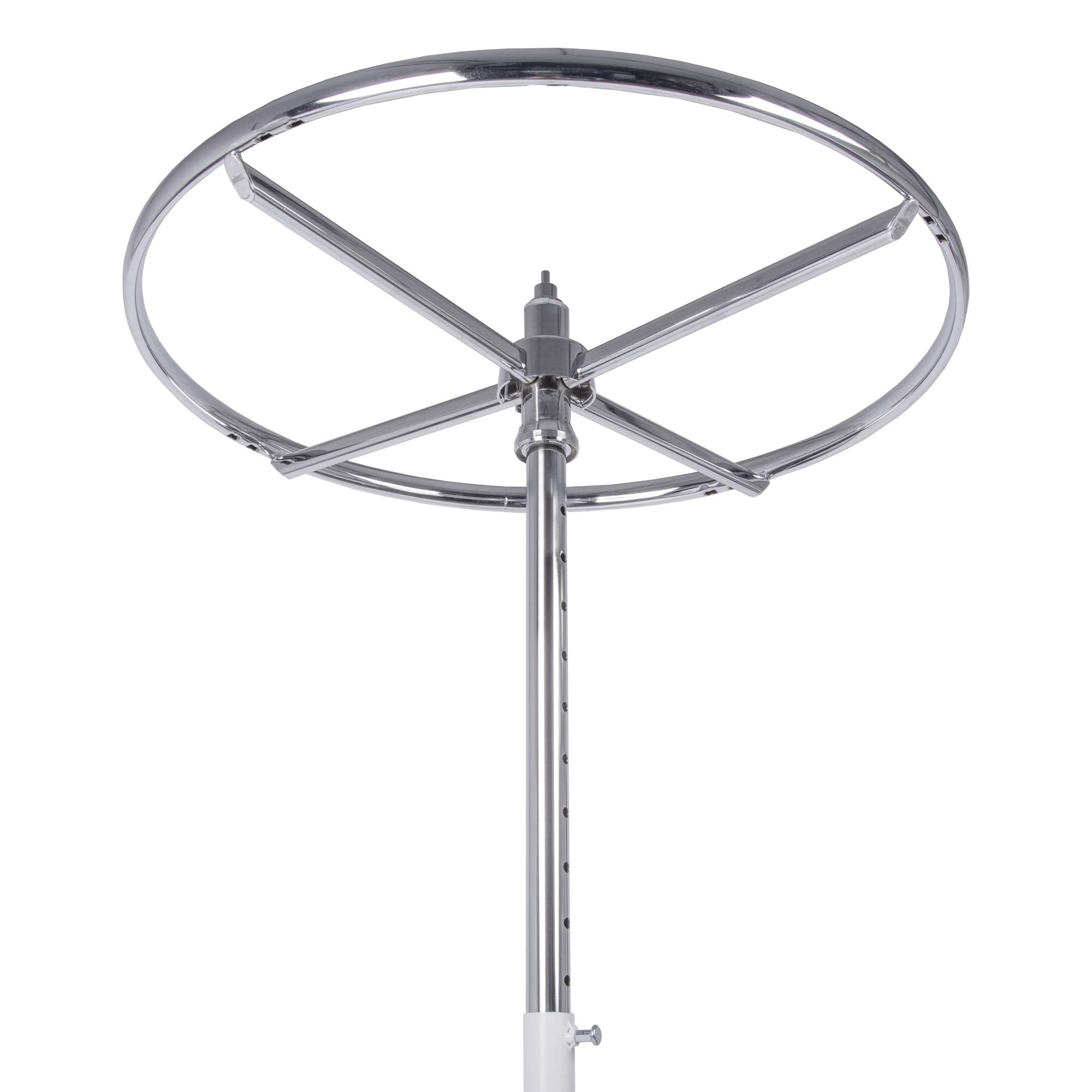 Konfektions Rundständer rollbar höhenverstellbar 110-175cm Sternenfuß weiß Neuware, sehr gut erhaltener Ring Ø85cm verchromt - Kleiderständer stabil, Garderobenständer, Rollständer