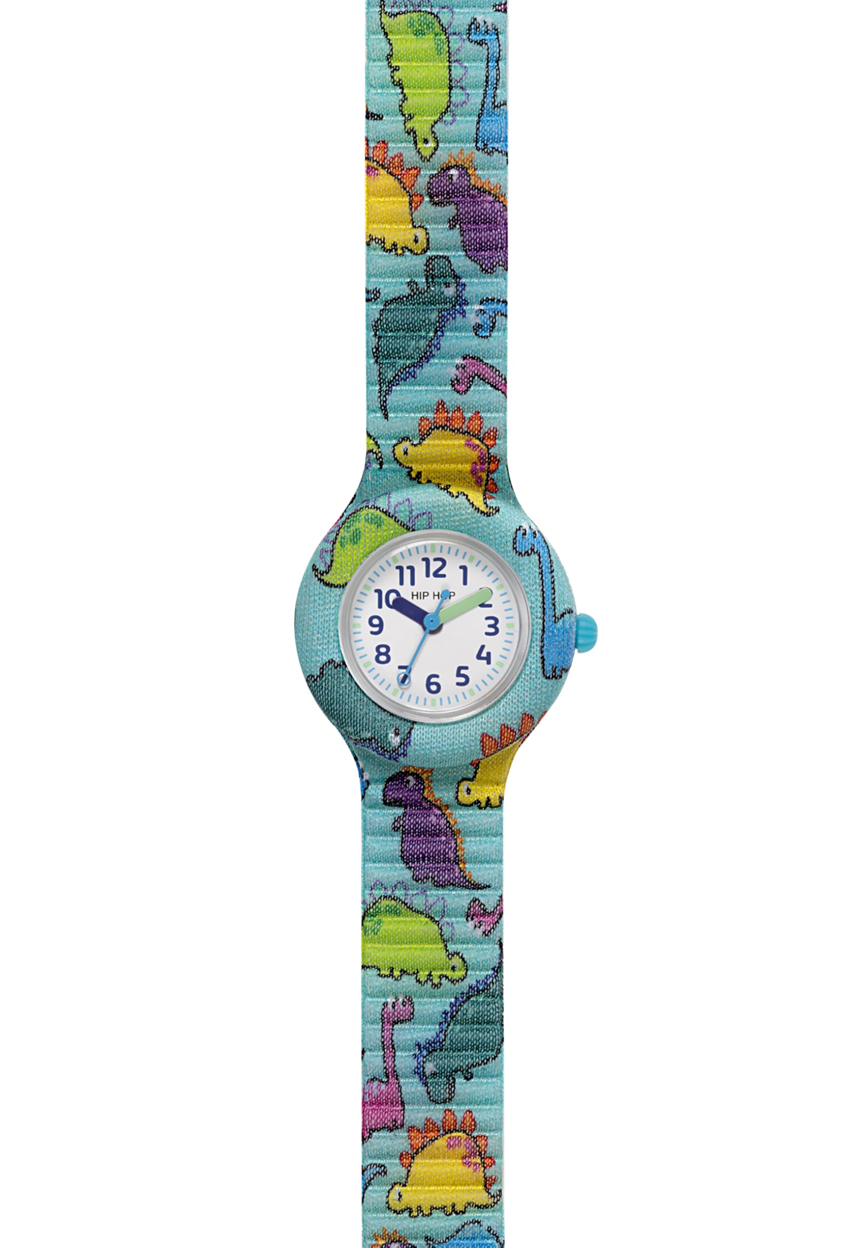 HIP HOP, Collezione Kids Fun, Orologio Bambini con Grafica Happy Dino, Cinturino in Silicone Eco-Friendly, Cassa 28 mm, Facile da Leggere, Colori Vivaci