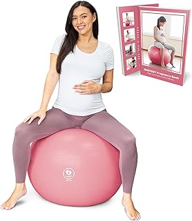 BABYGO® Pelota de Parto para Embarazo, Maternidad, Trabajo de Parto y Yoga + Nuestro Libro de Embarazo de 100 páginas, Ejercicio