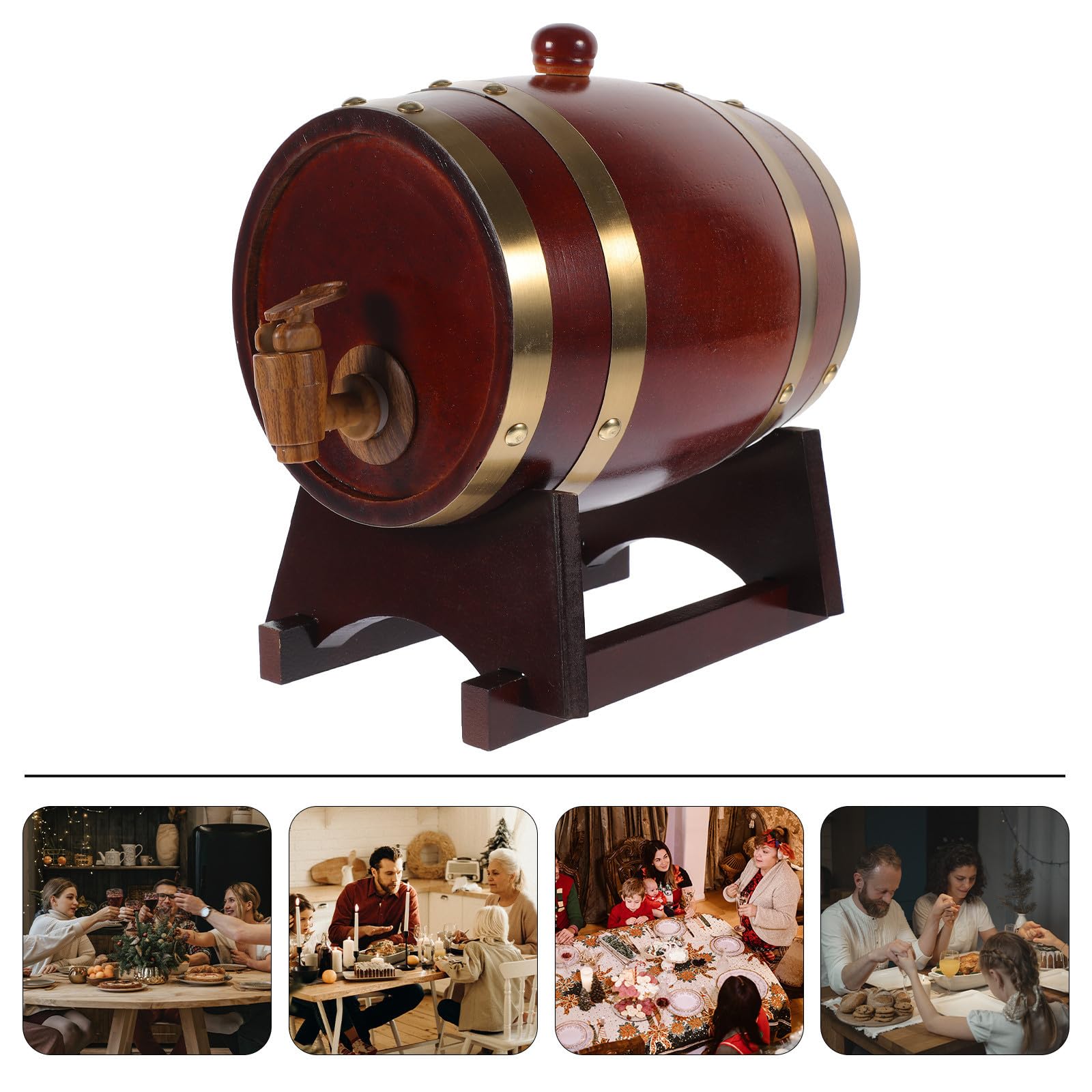 STOBAZA Barril de Vino Tinto de Madera 1,5 L Grifo y Base