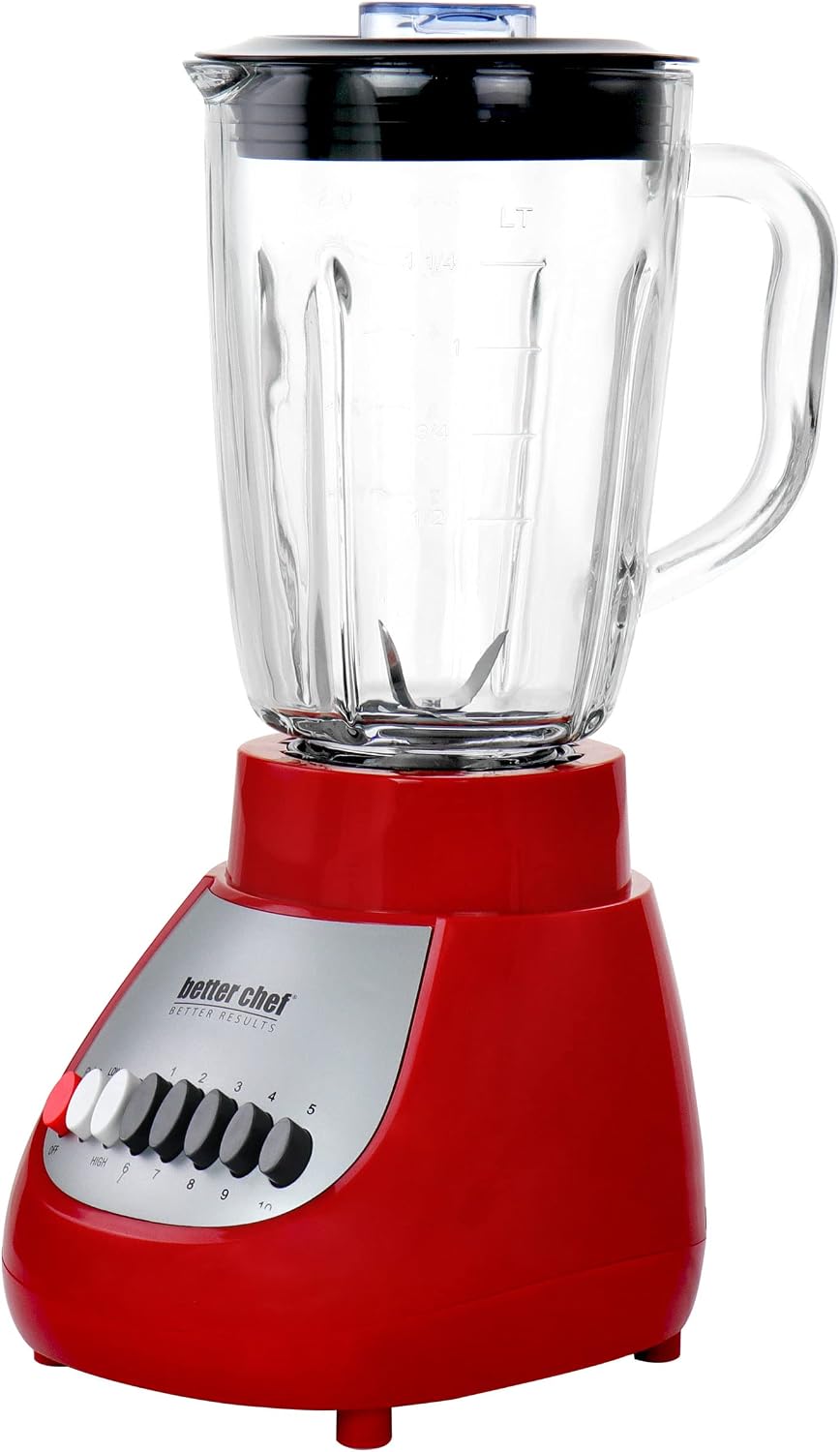 Better Chef Classic 10-speed Blender | 6-cup | BPA-free Acrylonitrile Styrene Polymer Jar (White)