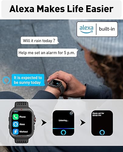 Miniatura 3 de Reloj inteligente para hombres y mujeres (respuestahacer llamadas), Alexa integrado, rastreador de fitness de 1.8 pulgadas con 100 modos deportivos,