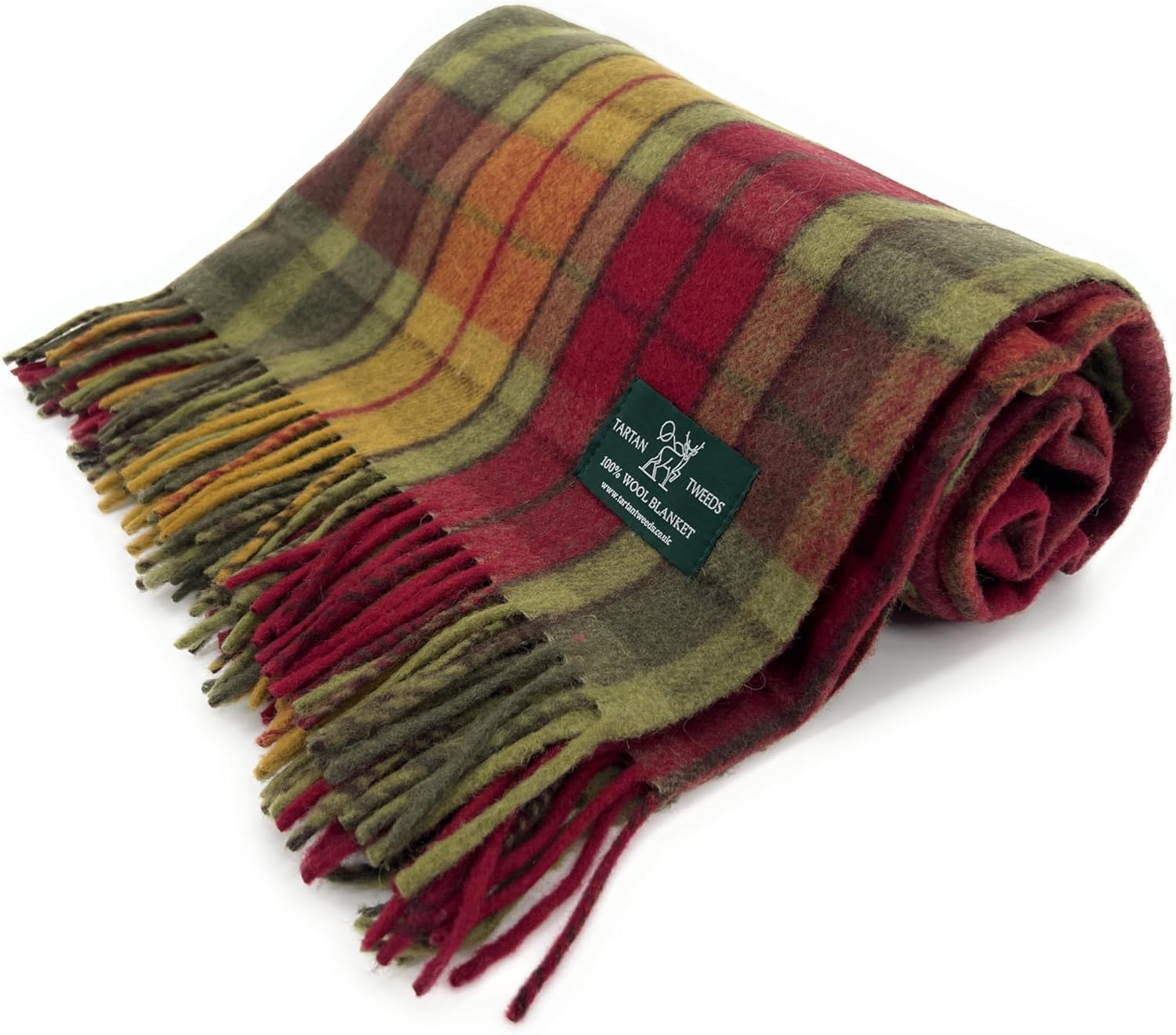 Tartan Tweeds Buchanan Autumn Large Wool Tartan Blanket, Fade Resistant, Bed, Cosy Sofa Throw (Buchanan Autumn)