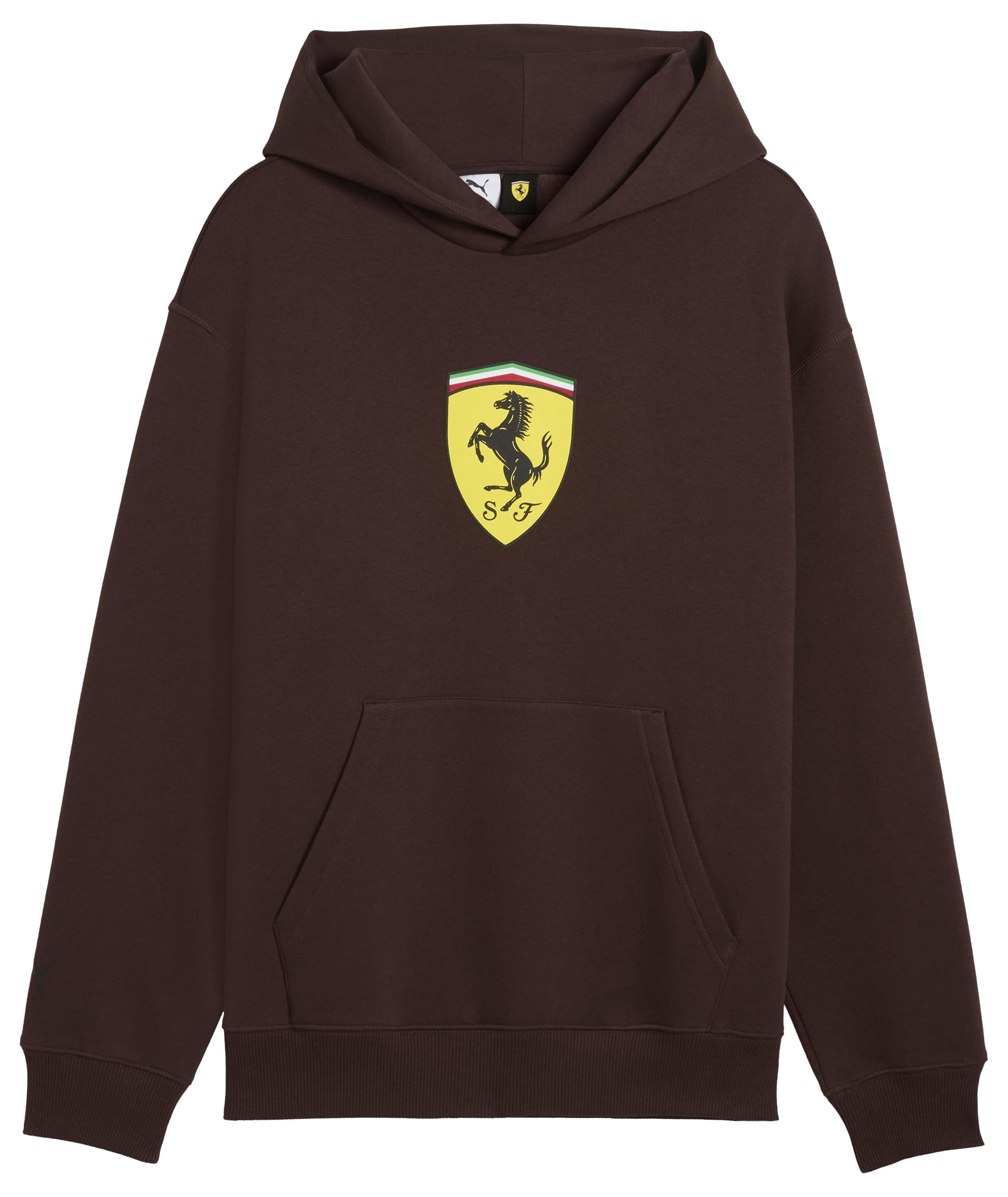 PUMA Ferrari Shield Hoodie Chocolate Brown