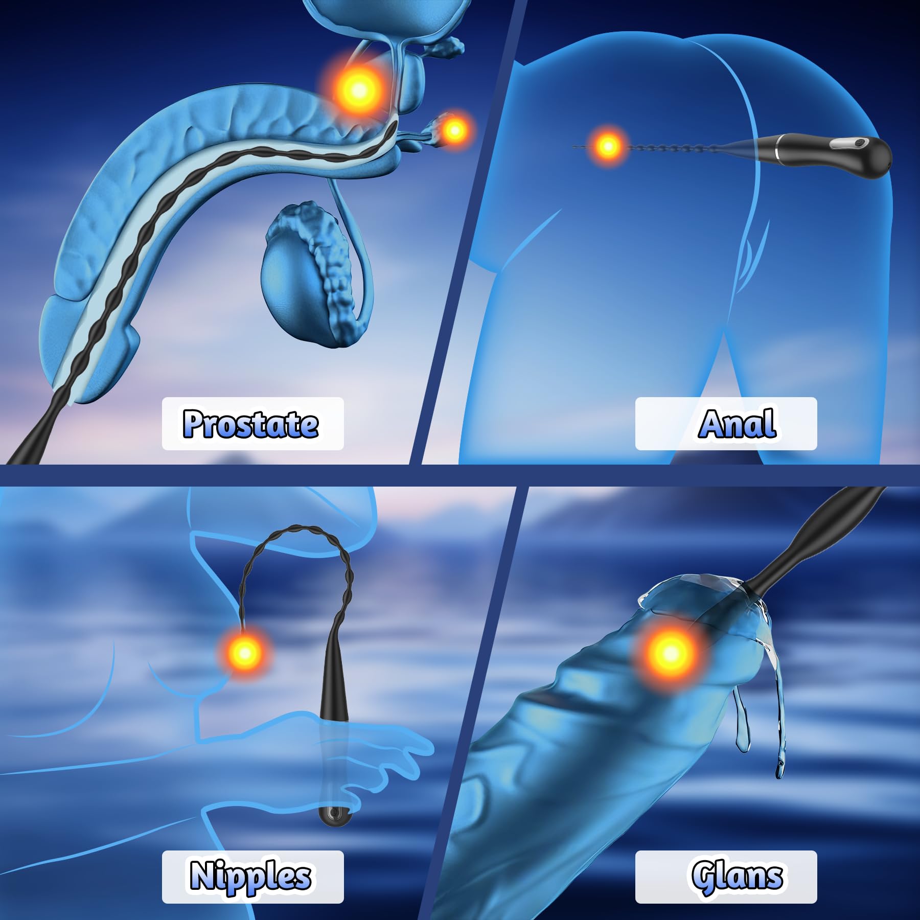 Amazon.com: Sounding Rods Urethra Vibrator Sex Toys for Men, Vibrating  Urethral Sound Anal Beads Male Vibrator, Penis Plug Stretcher Testicle  Prostate Toy, Flexible Silicone Cock Dilator for Beginner & BDSM Play :