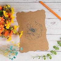 Vista 3 de Paquete de 50 tarjetas de papel kraft en blanco, cartulina, papel grueso, color marrón, tarjetas de felicitación para menús de tarjetas de regalo