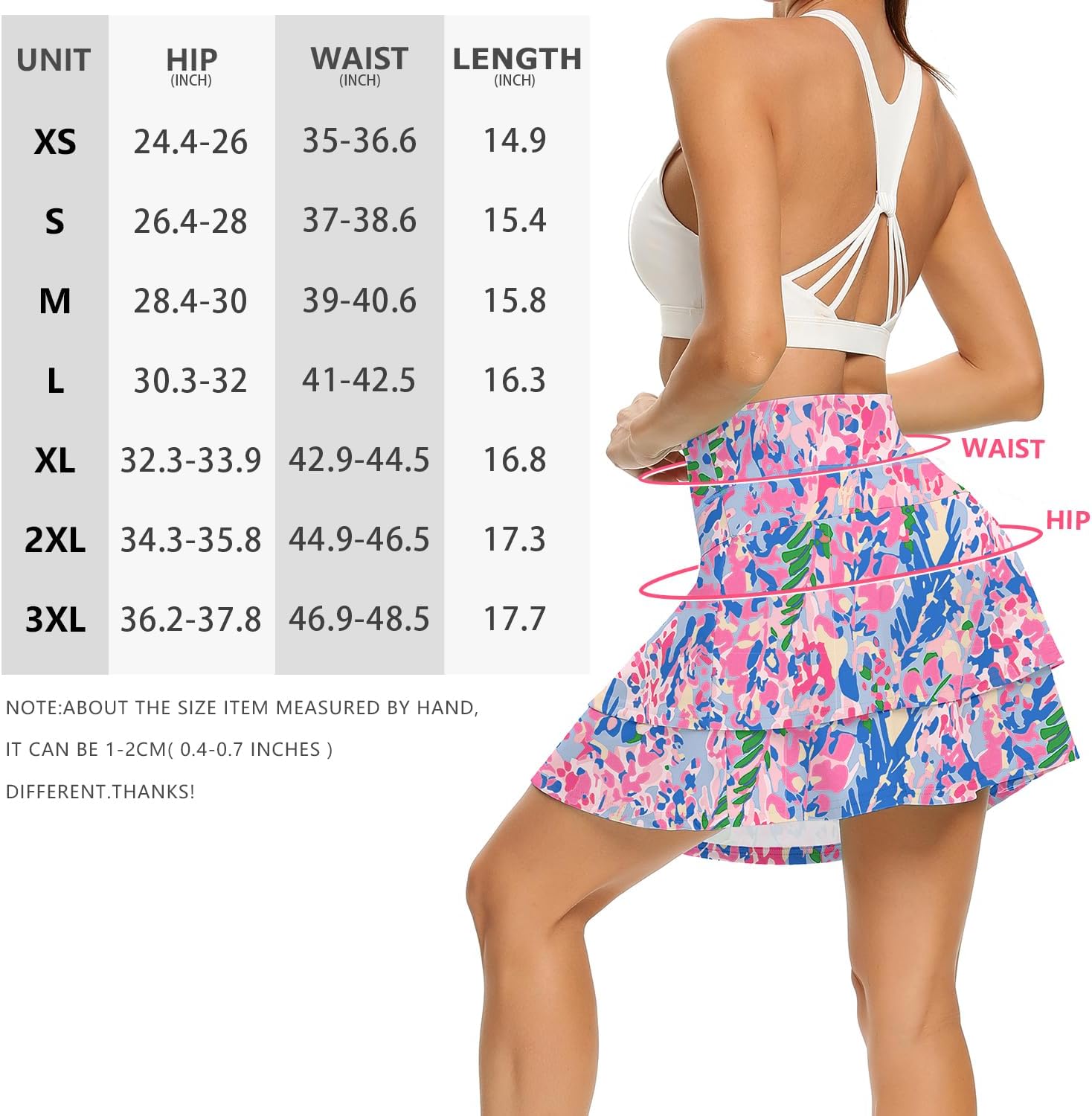 WOWENY Women's Athletic Pleated Tennis Skirt Ladies Active Layered Skort with Pocket Running Golf Skirt with Ruffle