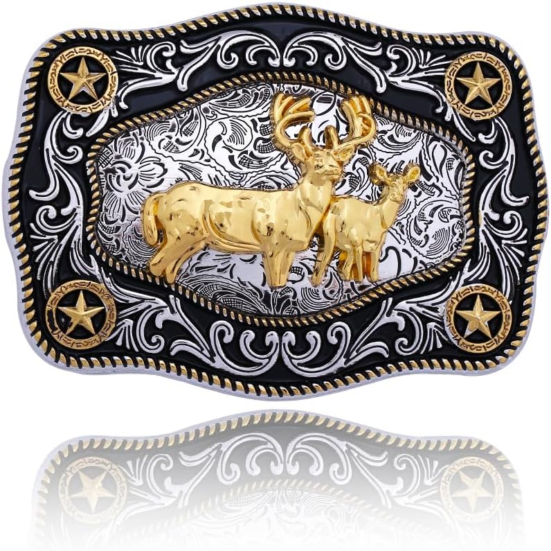Western Cowboy Belt Buckle with Animal Pattern for Men & Women