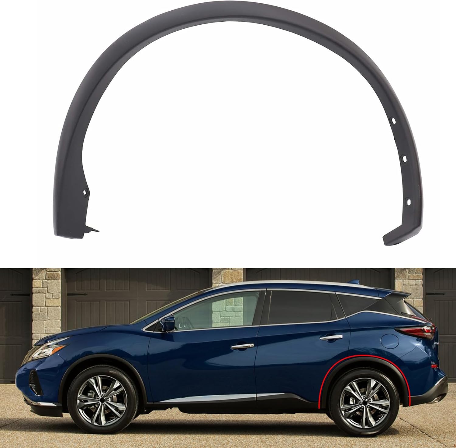 Wheel Molding Trim Fit for Nissan Murano 2015 2016 2017 2018 2019 2020 2021 Replace for 76857-5AA0A (Rear Left Side)