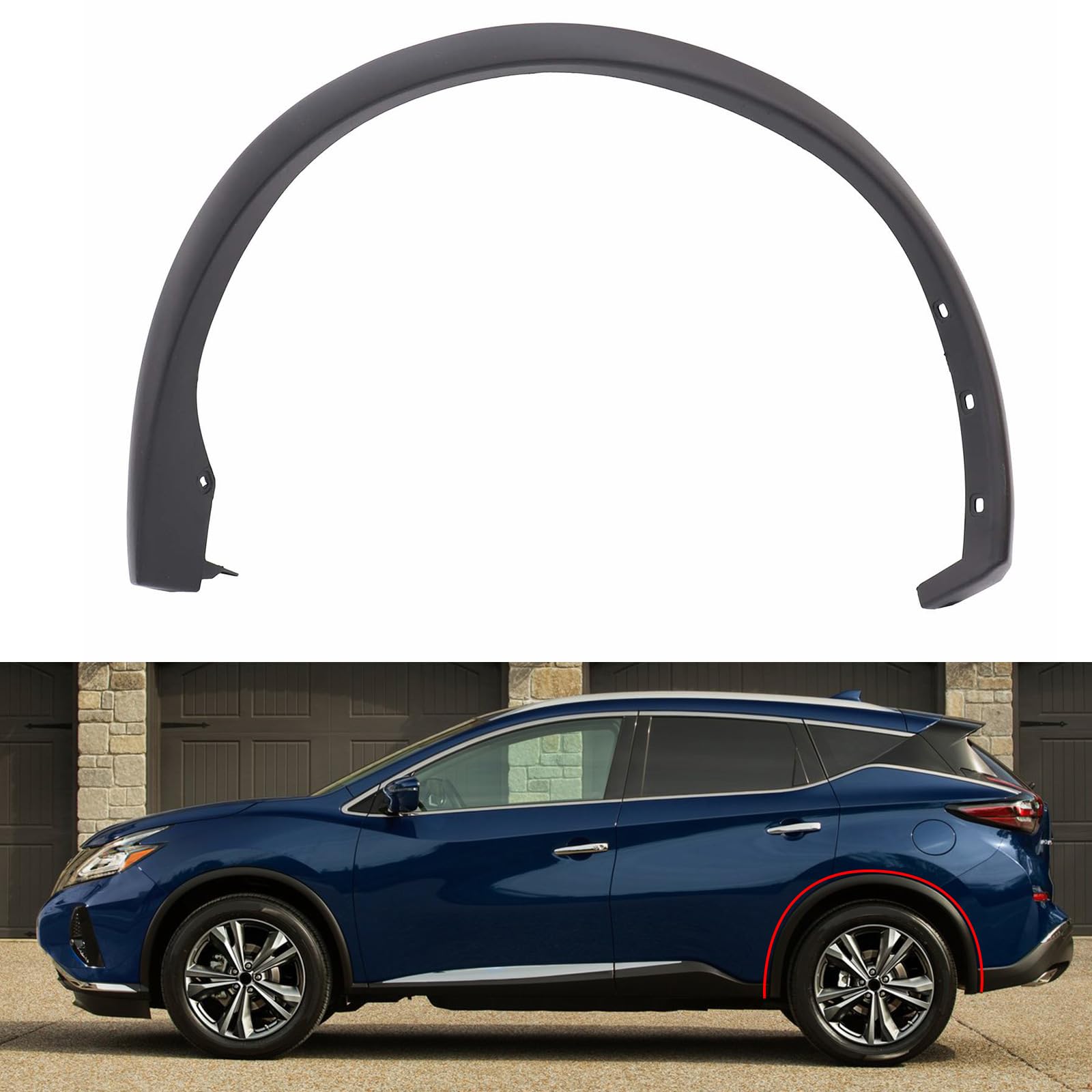Wheel Molding Trim Fit for Nissan Murano 2015 2016 2017 2018 2019 2020 2021 Replace for 76857-5AA0A (Rear Left Side)