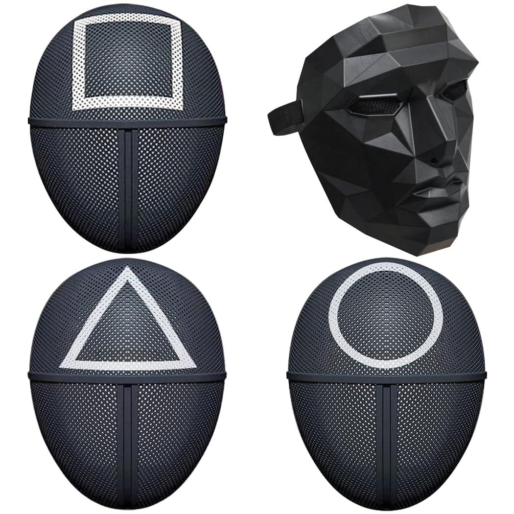 FRONC 4Pcs Halloween Mask 2021 TV Cosplay Face Cover Masquerade for