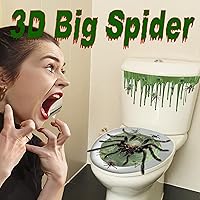 Vista 6 de Funda de asiento de inodoro de Halloween, calcomanía 3D de transformación de terror para decoración de baño, fiesta temática, decoración del hogar